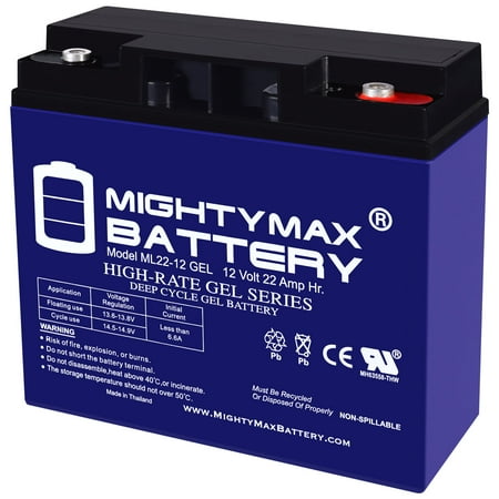 12V, 22Ah, GEL, Replacement Battery Compatible with Chilwee 6-FM-24