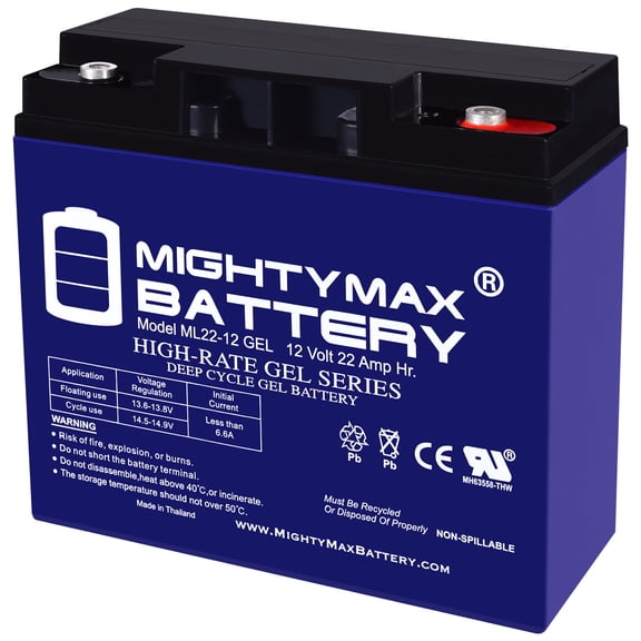 12V, 22Ah, GEL, Replacement Battery Compatible with Red Rhino Reddie Electric Scooter