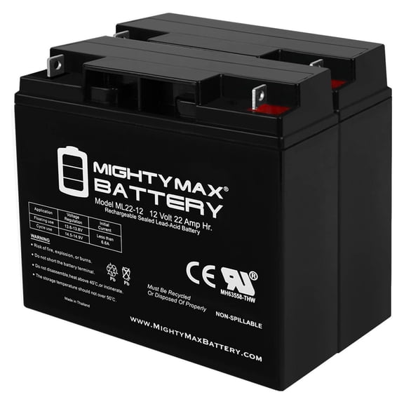 12V, 22Ah, SLA, Replacement Battery Compatible with Starlight SA12-22 - 2 Pack
