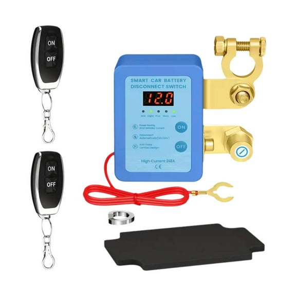 12V 240A Kill Switch Kill Switch for Car with Led Voltage, DisplayRemote Battery Disconnect Switch Smart Voltage Kill Switch, RV ATV Boat, Anti Theft for Auto Car Truck Boat