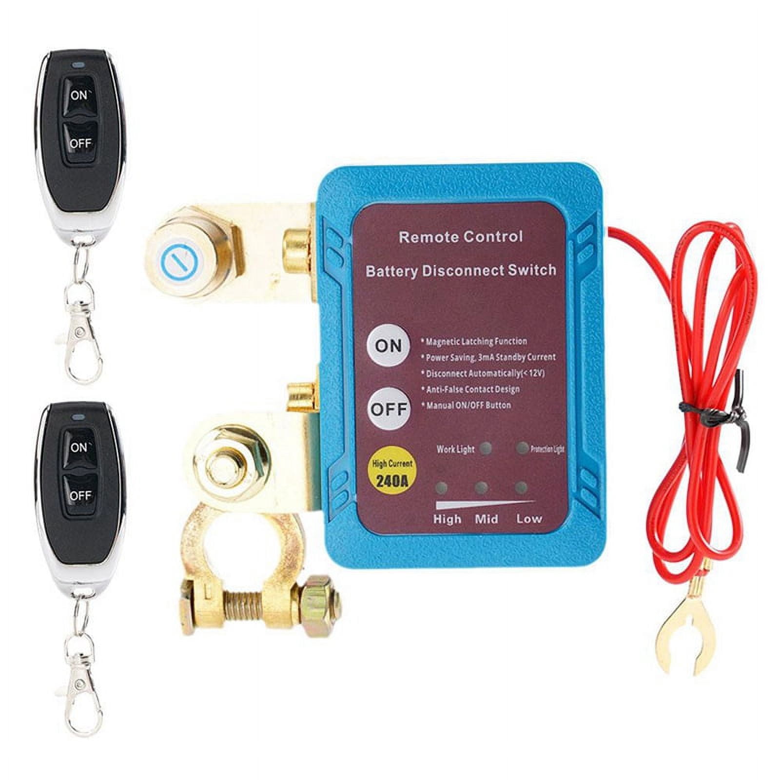 12V 240A Remote Battery Disconnect Switch Automatic Power Shut Switch Remote Control Switch Auto