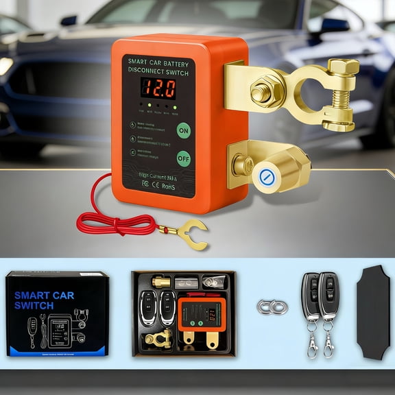 12V 240A Smart Remote Control Battery Kill Switch for Car - Anti-Theft Battery Disconnect Switch with LED Indicator, Prevents Battery Drain, Universal for Cars, Trucks, RVs & Marine Vehicles