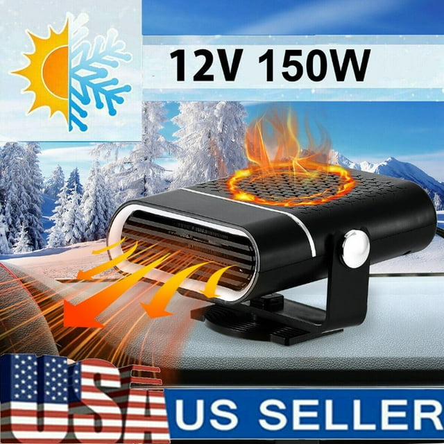 12V/24V 150W Portable Car Heater Fan, 2 In 1 360 Rotary Heater Cooler Fan Upgrade Heating