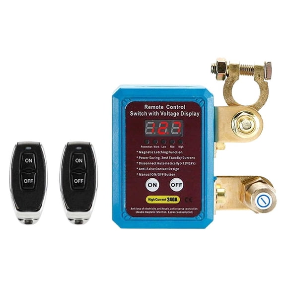 12V/24V 240A Battery Disconnect Switch, Automatic Power Shut Off Kill Switch with Remote Control for Car, Truck, Marine
