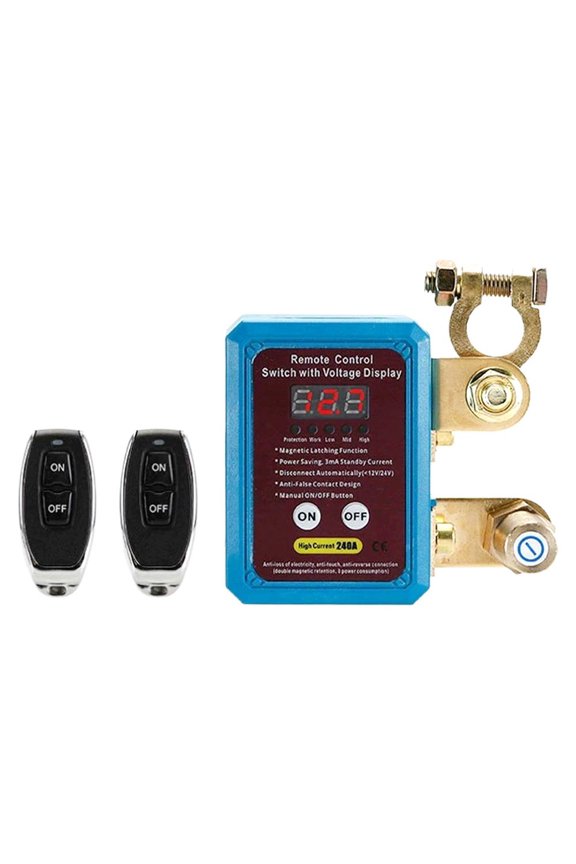 12V/24V 240A Magnetic Latching Battery Disconnect Switch with Automatic Cut-Off & Remote Control