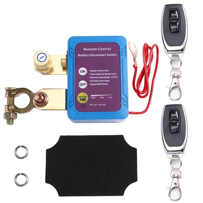 12V/24V 240A Remote Control Battery Disconnect Switch, Automatic Power Off Switch for Car Boat Battery Power-Off Switch