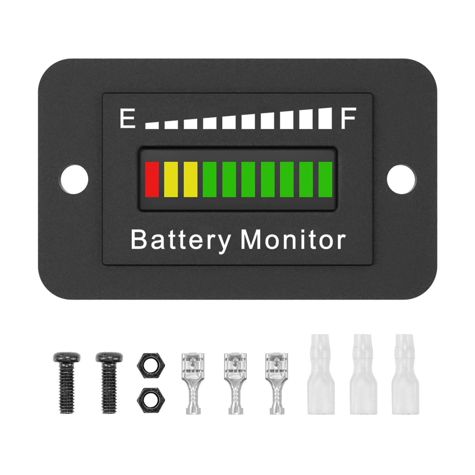  LiTime Battery Monitor with Shunt, 500A 8V-120V Battery Monitor  for RV Motorcycle Golf Cart Solar Panel Battery with LCD Backlight Screen  Buzzer Alarm,Capacity Percentage Time Power Voltmeter Display : Automotive