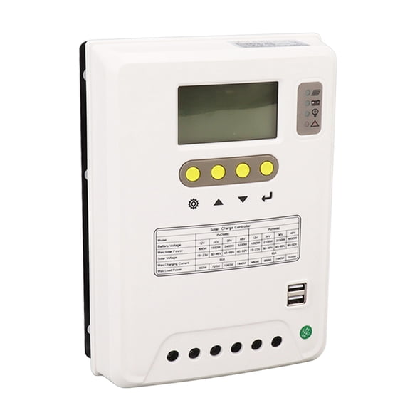 12V 24V 36V 48V PWM Solar Charge Controller with LCD Display Adjustable Charging Parameters for Lithium and Lead-Acid Batteries 120A