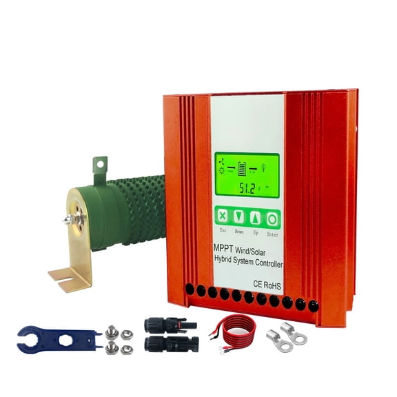 12V 24V 48V 4000W Hybrid Wind Solar Charge Controller MPPT Wind Generator Solar System For Lifepo4 Lithium Lead Acid Battery ,Safe to Use - WIFI_1000W SOLAR1000W_24V