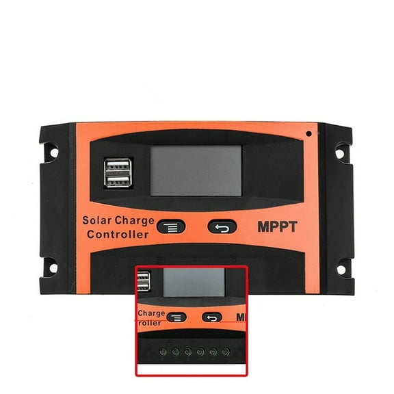 12V/24V Auto 30A 40A 50A 60A MPPT Solar Charge Controller Solar Panel Battery Regulator Dual USB LCD Display With User Manual ,High Efficiency