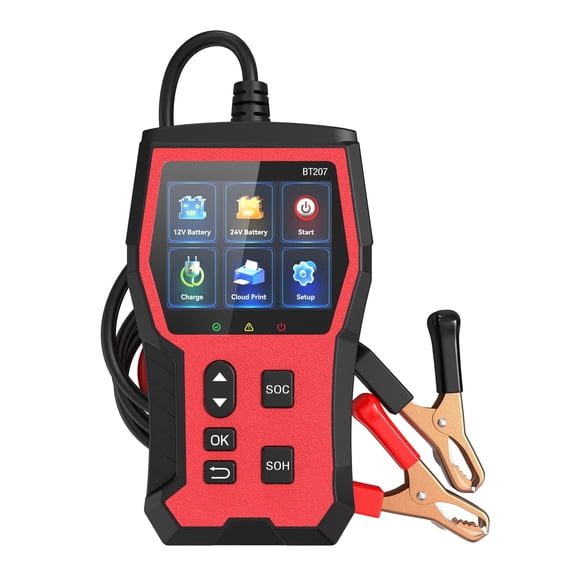 12V/24V Battery Tester BT207, Built-in SOC, SOH, Cloud Printing Function, 2.8-inch TFT Screen, Suitable for Cars/trucks/RVs/motorcycles/boats