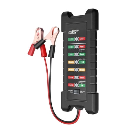 12V 24V Car Battery Tester Universal Portable for RV Pickup Clip