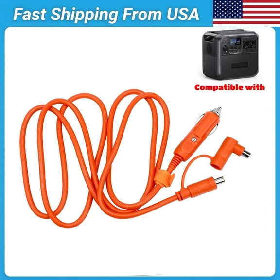 12V/24V Car Charging Cable Compatible with BLUETTI AC180/EB3A/EB70/EB70S