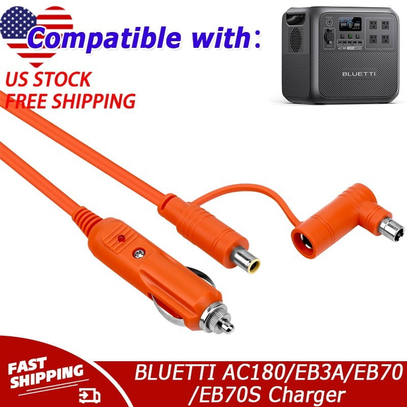 12v/24v Car Cigarette Lighter Charger Compatible with Bluetti Ac180/eb3a/eb70/eb70s