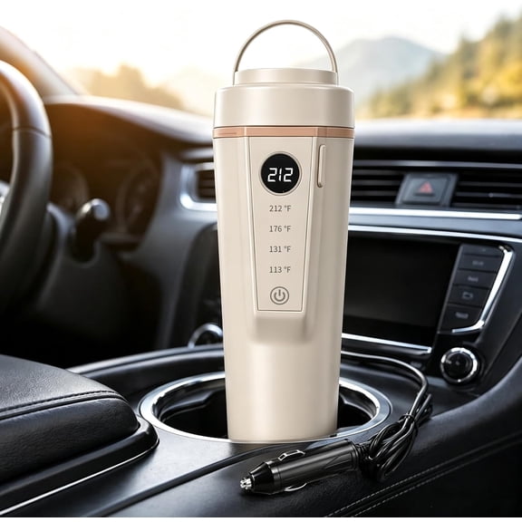 12V/24V Car Kettle, Portable Kettle for Hot Water, 316 Stainless Steel Premium Liner,Smart Multi-speed Temperature Control for Truck Driver OTR, Road Trips, RV(BLACK)