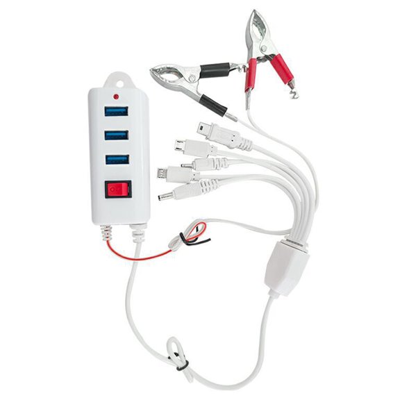 12V-24V Car with 3 USB Clip Ports, Intelligent & ABS Case