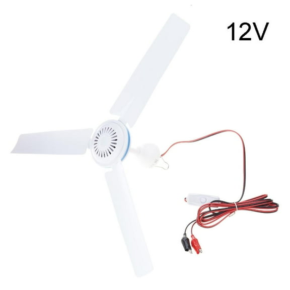 12V 24V Ceiling Canopy Fan Mute Hanging Fan for Outdoor Camping Picnic 3 Leaves