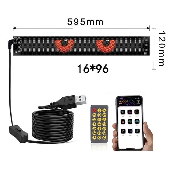 12V/24V Dynamic Flexible LED Car Screen, App-Controlled Custom Soft Panel Light for Truck, Van & Auto Interior