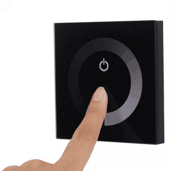 12V-24V Glass Touch Panel LED Light Dimmer Smart Controller Wall Mounted Switch-Black