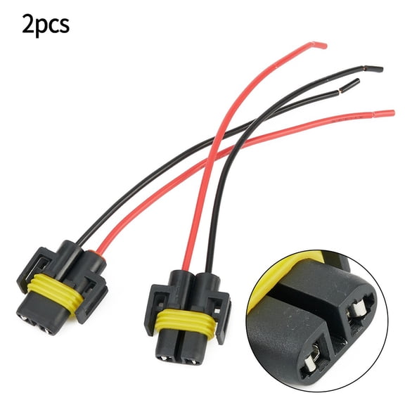 12V-24V Headlight Harness Socket Headlight Replace 2Pcs Replacement Wiring Female Fittings Fog Light H11 H8 1 Set