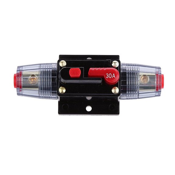 12V-24V Inline Auto Circuit Breaker 30A Manual Reset Car Audio Fuse