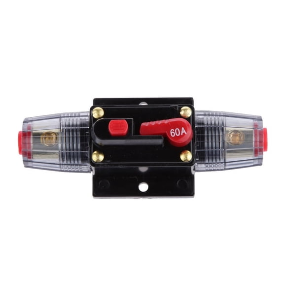 12V-24V Inline Auto Circuit Breaker 60A Manual Reset Switch Car Audio Fuse Holder