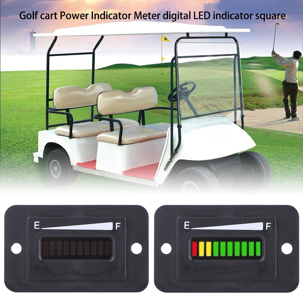 12V/24V LED Digital Battery Indicator Meter Gauge for Golf Cart, Lawn Mower, ATV, RV, Marine Boat, and More