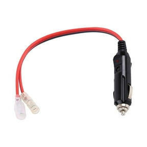 12V/24V Male Car Cigarette Lighter Socket Plug Connector with LED Indicator, Pre-wired 16AWG Power Adapter