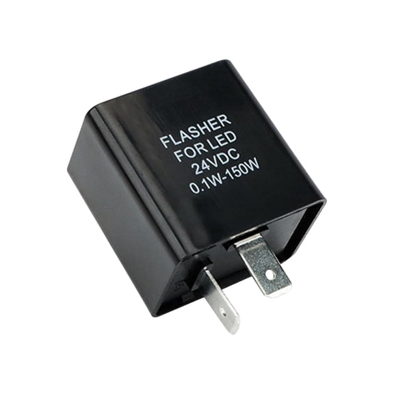 12V/24V Option Turn Signal Flasher 2 Pin Black Housing for Vehicle Wiring Repair
