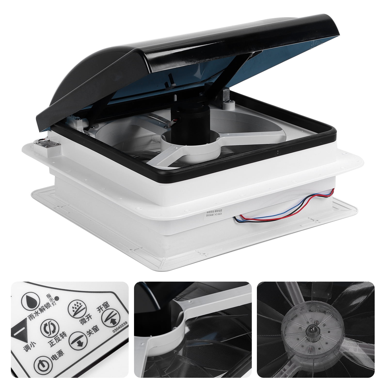 12V/24V RV Roof Vent Fan, 13.4" Speed RV Vent Fan With Remote Control
