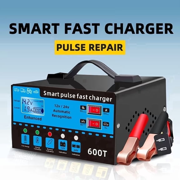 12V/24V Smart Battery Charger  Automatic Maintainer, Trickle Charger & Desulfator with Overcharge Protection & Temperature Compensation  For Lead-Acid & Lithium Batteries