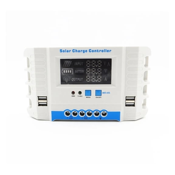 12V 24V Solar Charge Controller 10A 20A 30A 40A PWM Solar Panel Charge Discharge Regulator Colorful LCD Display 4 USB Port