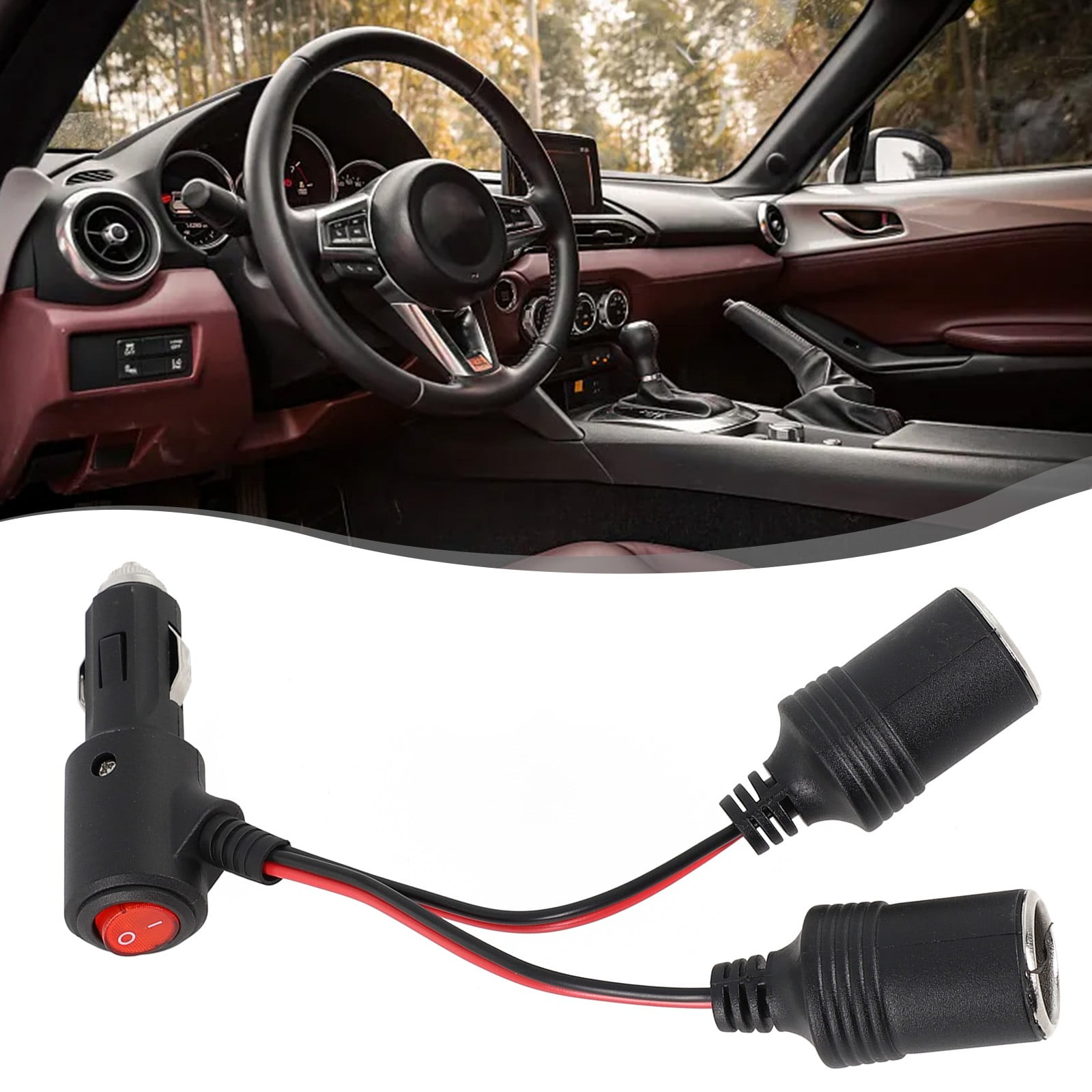12V 24V Splitter Adapter With On Off Switch Y Type Car Socket ...