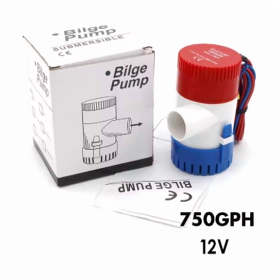 12V 24V Submersible Vortex Water Pump, 350/500/750/1100GPH Low Pressure Electric Transfer Pump, CE Certified Waterproof Marine Bilge Pump For Boat, Aquarium And Outdoor Water Equipment,1,12V-X750GPH