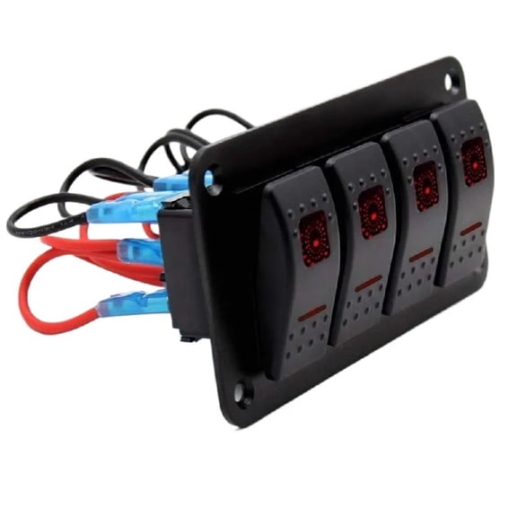 12V 24V Toggle Switch Control Panel 4/5 For Auto Car Marine ATV UTV LED Light IP65 Waterproof Red/Green