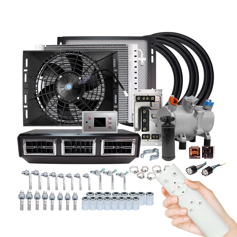 12V 24V Universal Auto Electric Air Conditioning Compressor For Heavy Duty Truck Bus Van RV Motorhome Parking A/C Conditioner ,Efficient Cooling