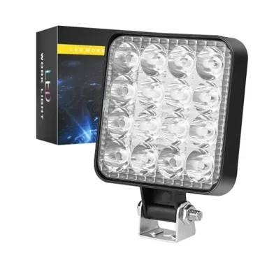 12V~24V Waterproof Led Work Light Bar Square Spotlight 48W Work Light Headlight For Truck Off Road Night Driving Light For SUV