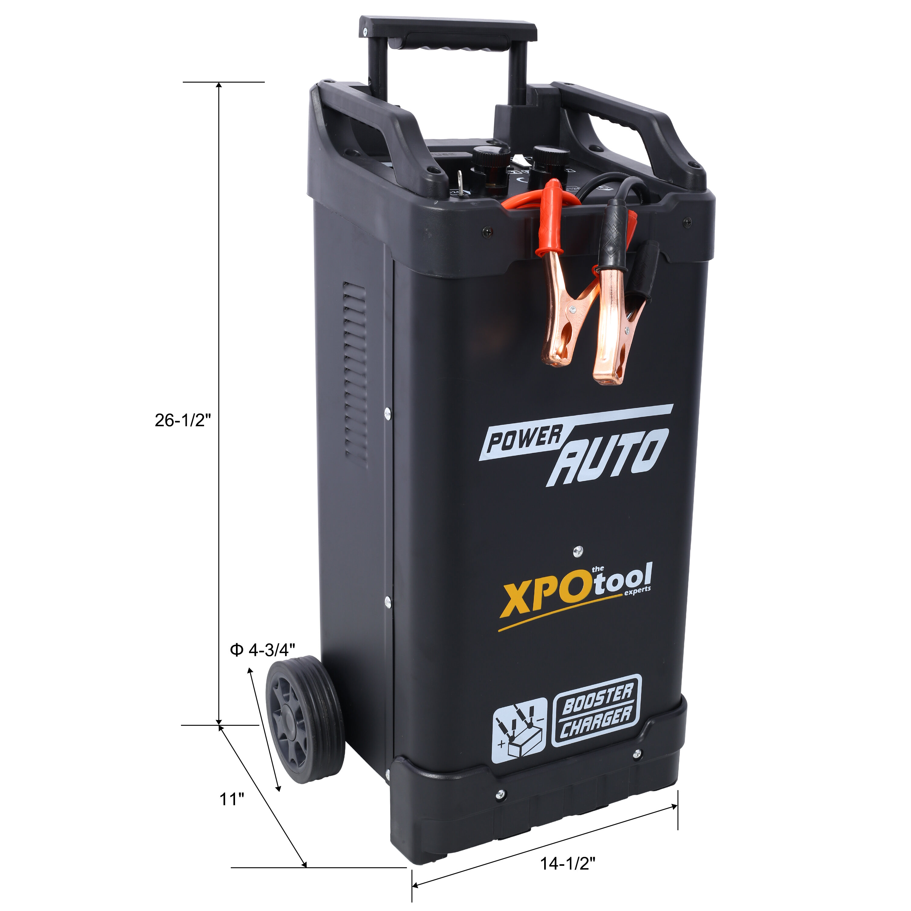 12V & 24V Wheeled Battery Charger Fully Automotive Battery Maintainer Jump Starter Dial Display Telescopic Handle,
