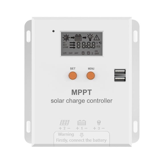 12V/24V autofocus tracking solar panel controller with USB ports and LCD display