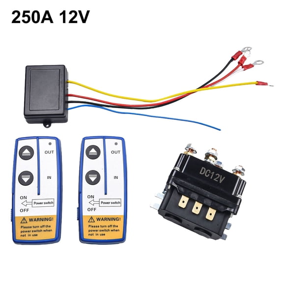 12V 250A Contactor Winch Control Solenoid Twin Wireless Remote Suit Recovery