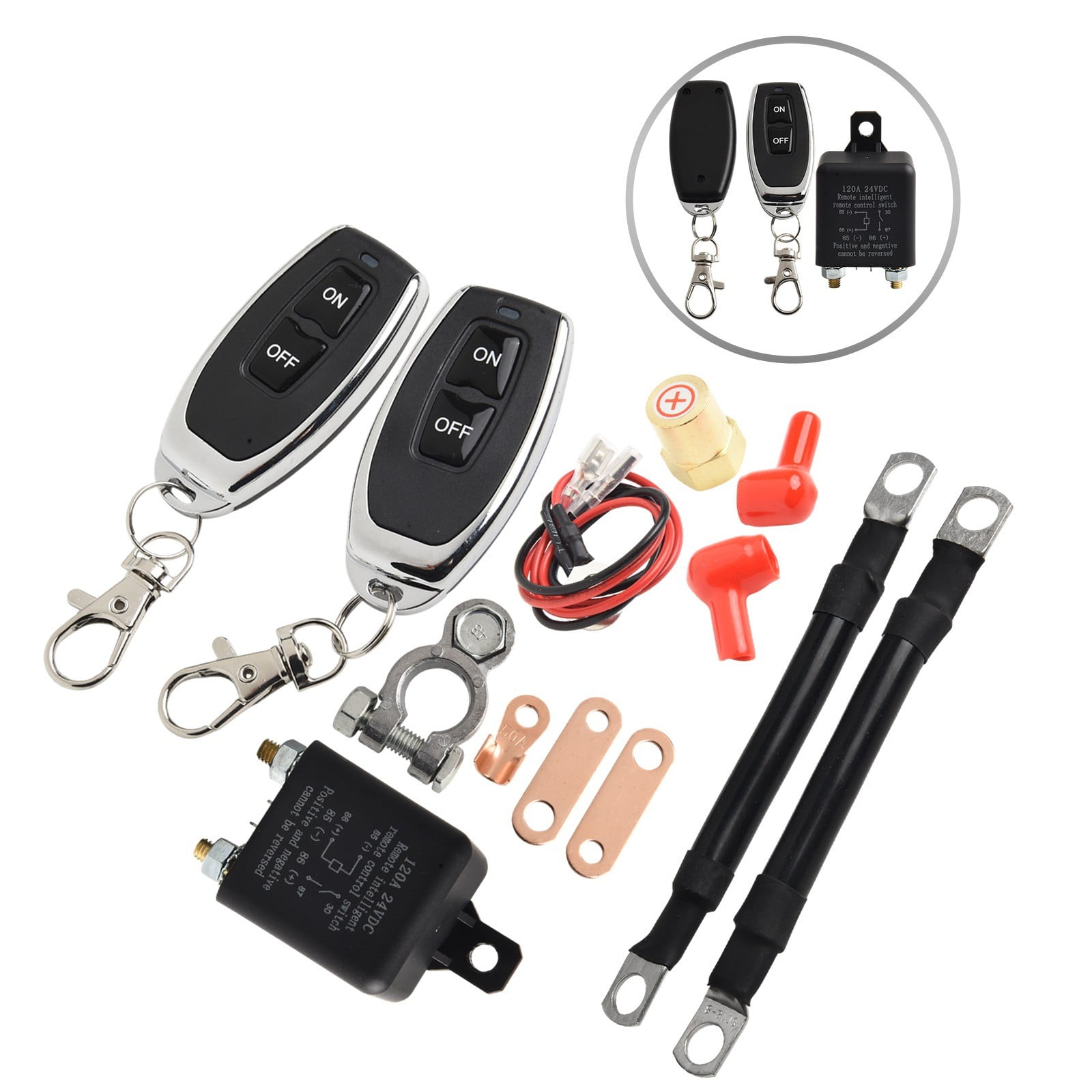 12V 250A Upgraded 1Set Remote Battery Disconnect Switch For Car Rv Truck Vehicle