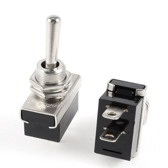 12V 25A 2 Terminals On/OFF 2 Position SPST Latching Toggle Switch 2pcs
