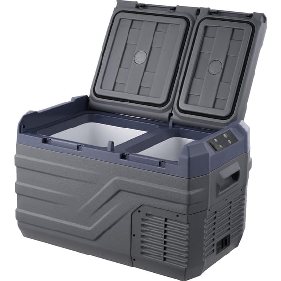 12V 25L Dual Zone Car Refrigerator Freezer Portable Compressor Cooler Adjustable 4F to 68F for Camping RV Outdoor AC DC Power