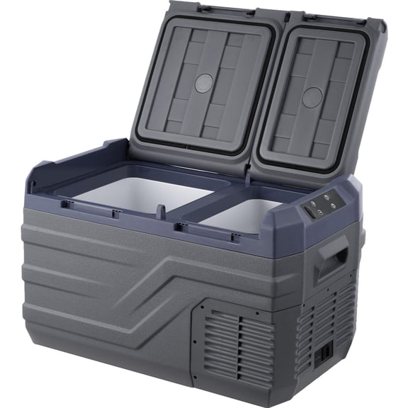 12V 25L Dual Zone Car Refrigerator Freezer Portable Compressor Cooler Adjustable 4F to 68F for Camping RV Outdoor AC DC Power
