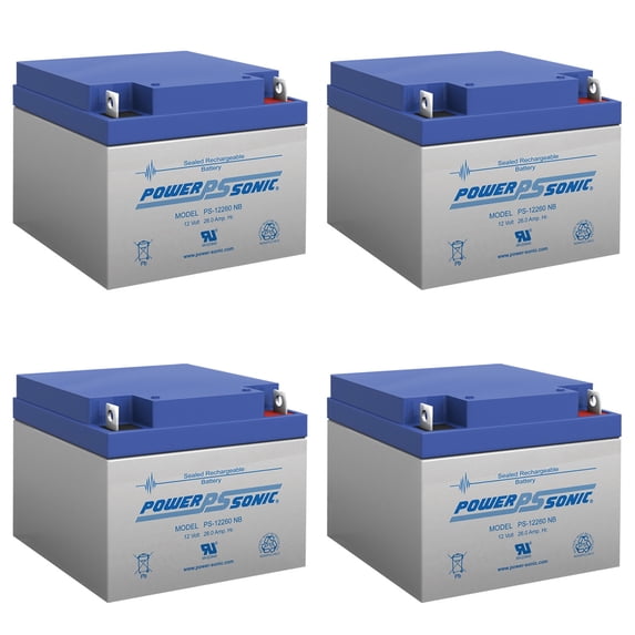 12V 26AH NB Replacement Battery Compatible with Toyo 6GFM26 - 4 Pack