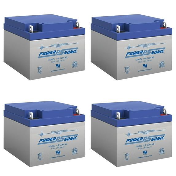 12V 26AH NB Replacement Battery Compatible with Vision CP12240D 12 Volt 26 Ah - 4 Pack