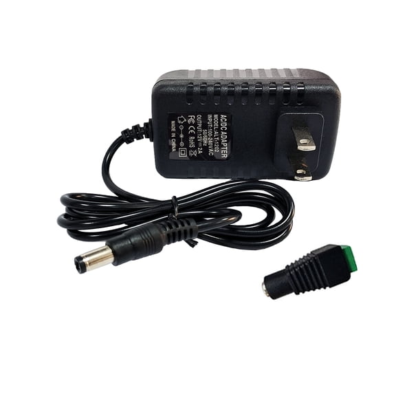 12V 2A AC - DC Power Adapter - 100 - 240V Input, for DC12V Lights, Security CCTV Cameras, Compact 8x5x3.3 cm