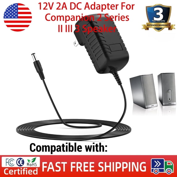 12V 2A DC Adapter For Companion 2 Series II III 3 Speaker Power