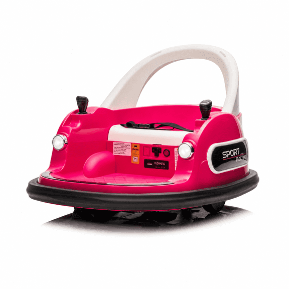 12V 2WD Kids Ride On Bumper Car for Ages 1.5–5, Electric Toy Vehicle with Remote Control, LED Lights, Bluetooth, 360° Spin, Anti-Collision Padding & 5-Point Safety Belt(Red)