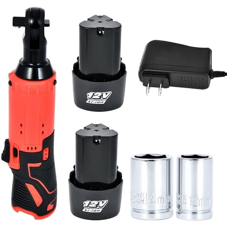 GYZJ, 3/8 in Drive Size Cordless 1300 mAh, 45 Nm Electric Ratchet with Battery & Charger Kit